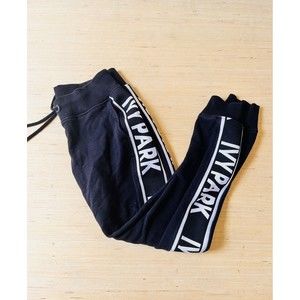 Ivy Park Logo Tape Black Jogger Cuffed Joggers Drawstring Sweat Pants XS
